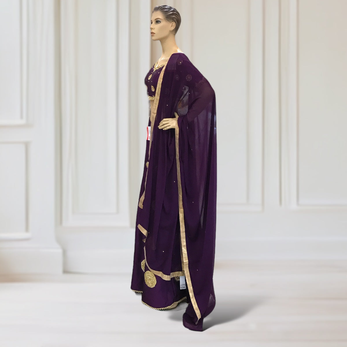 Lehenga + Choli + Scarf ( short sleeves)