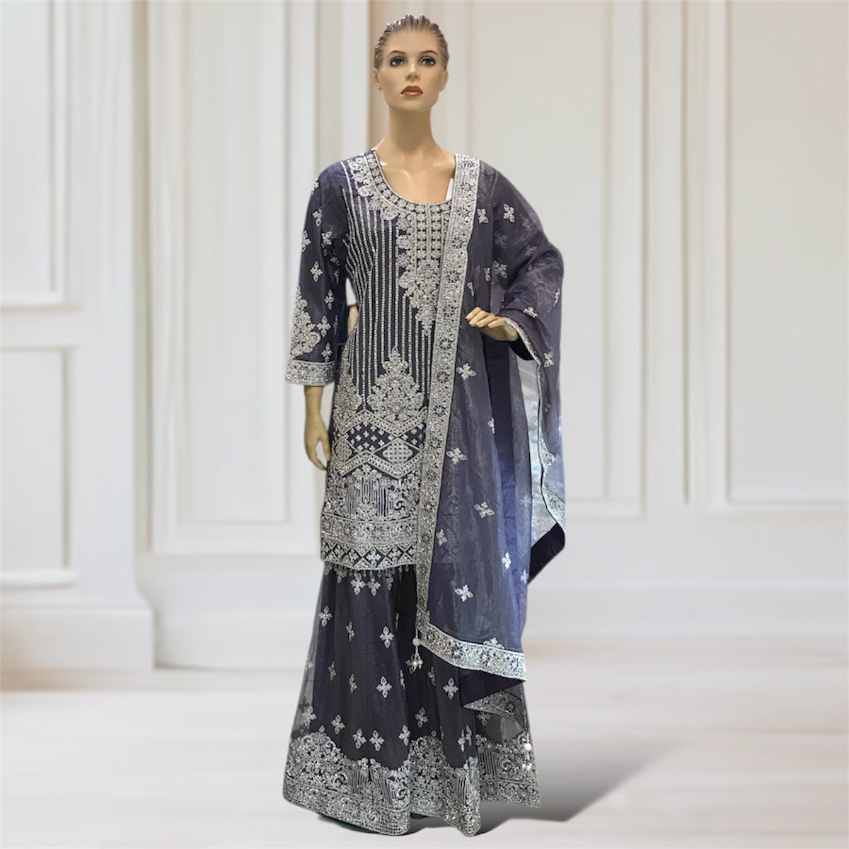 Kurta + Palazzo + Scarf