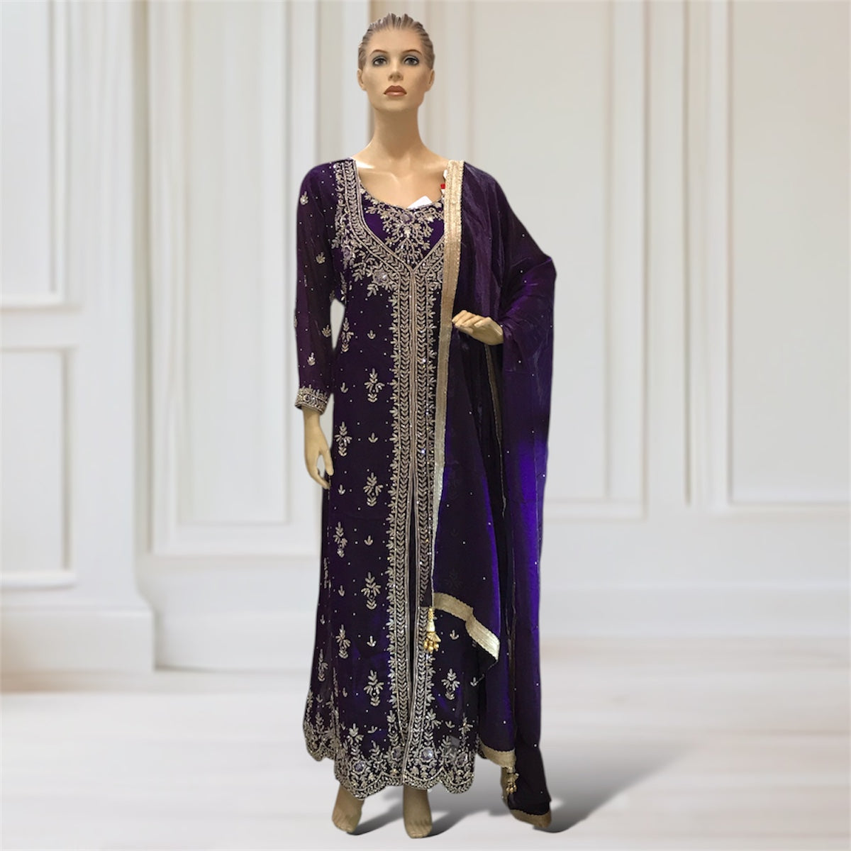 Gown + Kurta + Trouser + Scarf