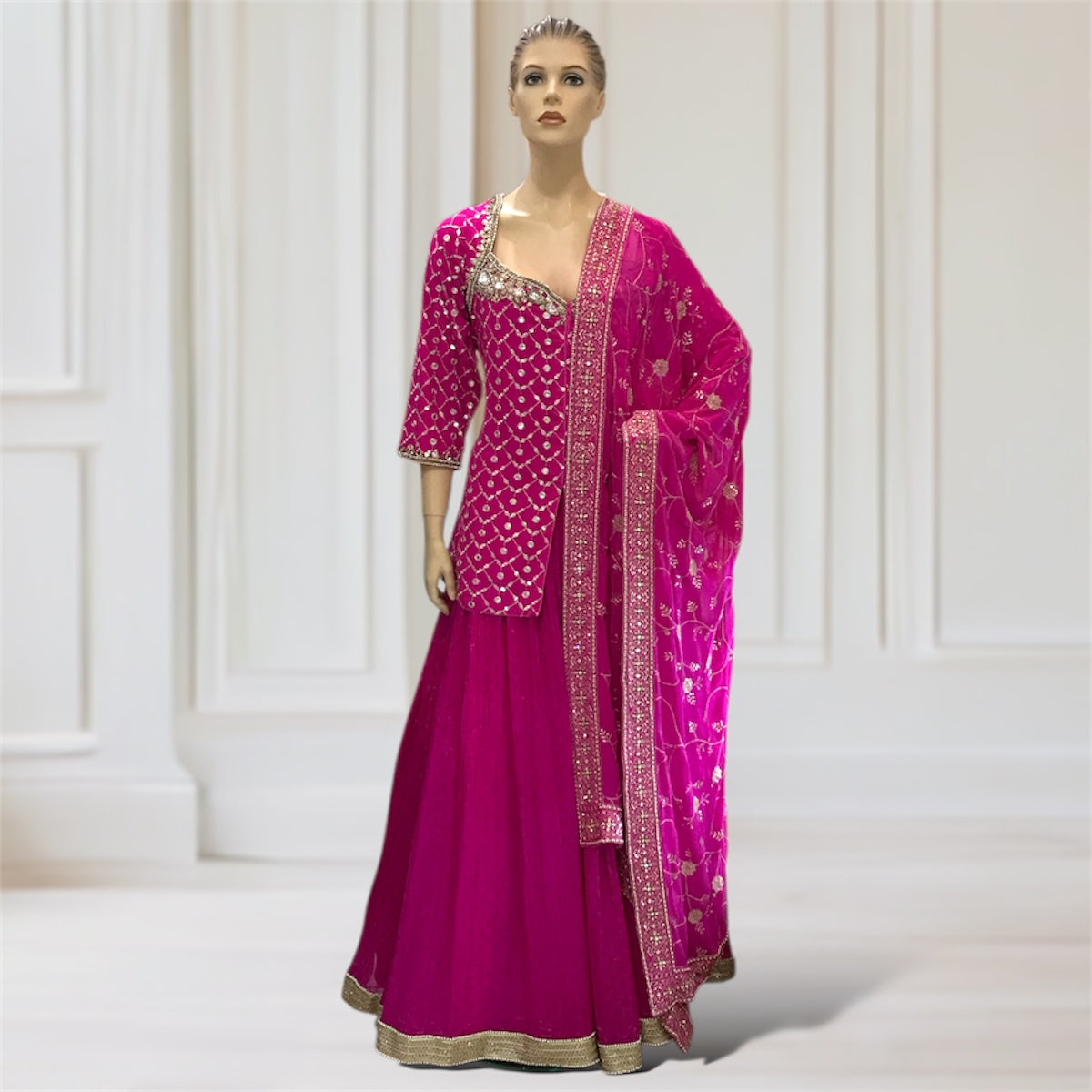 Kurta + Lehenga + Scarf