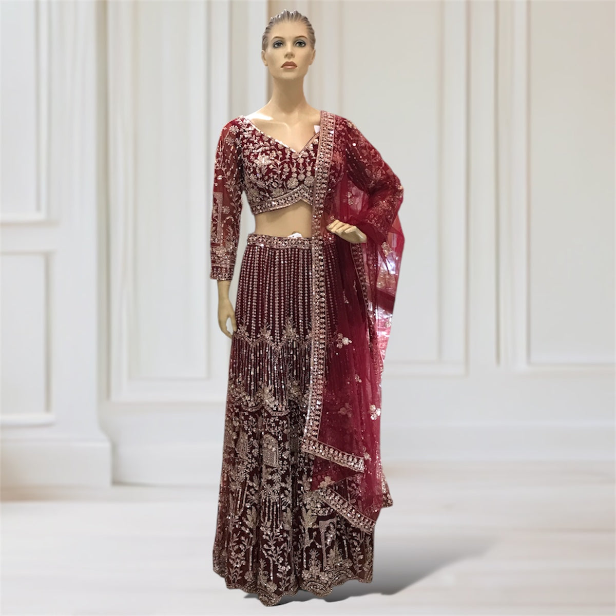 Lehenga + Choli + Scarf