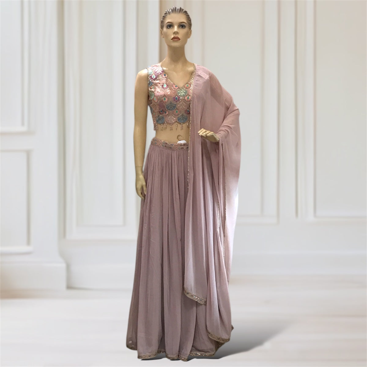 Lehenga + Choli + Scarf