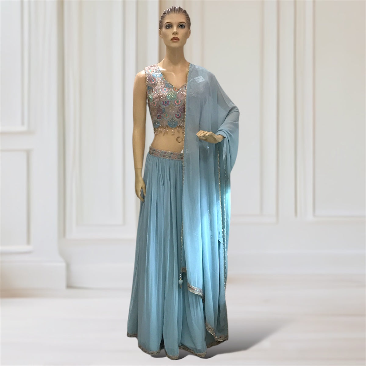 Lehenga + Choli + Scarf