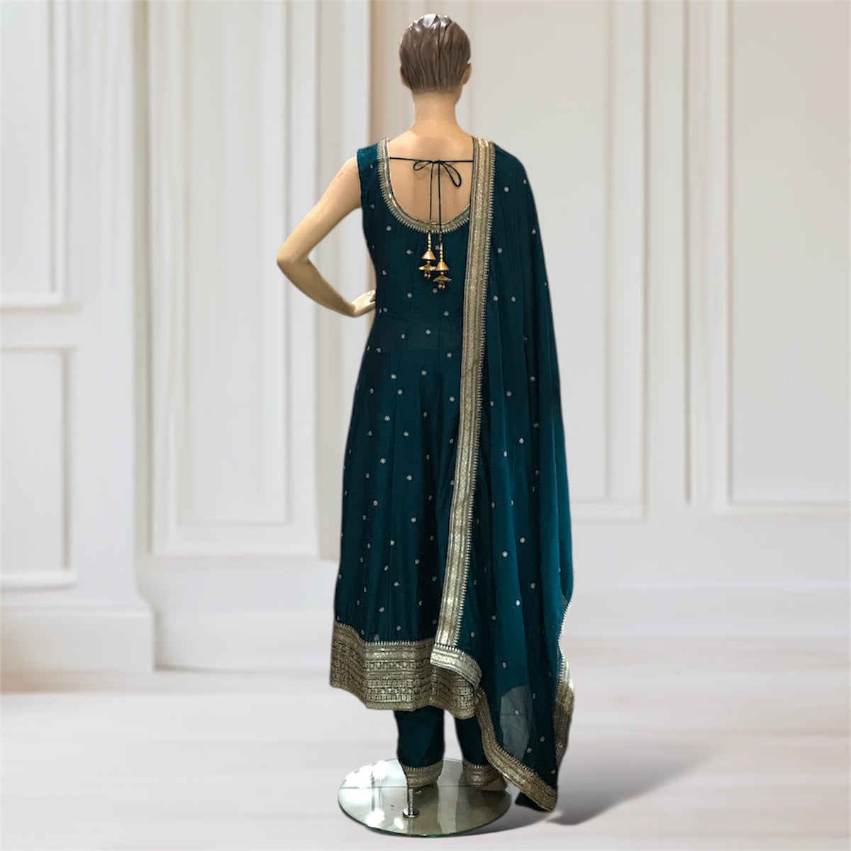 Anarkali + Pant + Scarf