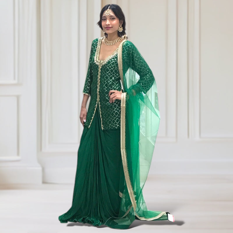 Drape Skirt + Kurta + Scarf