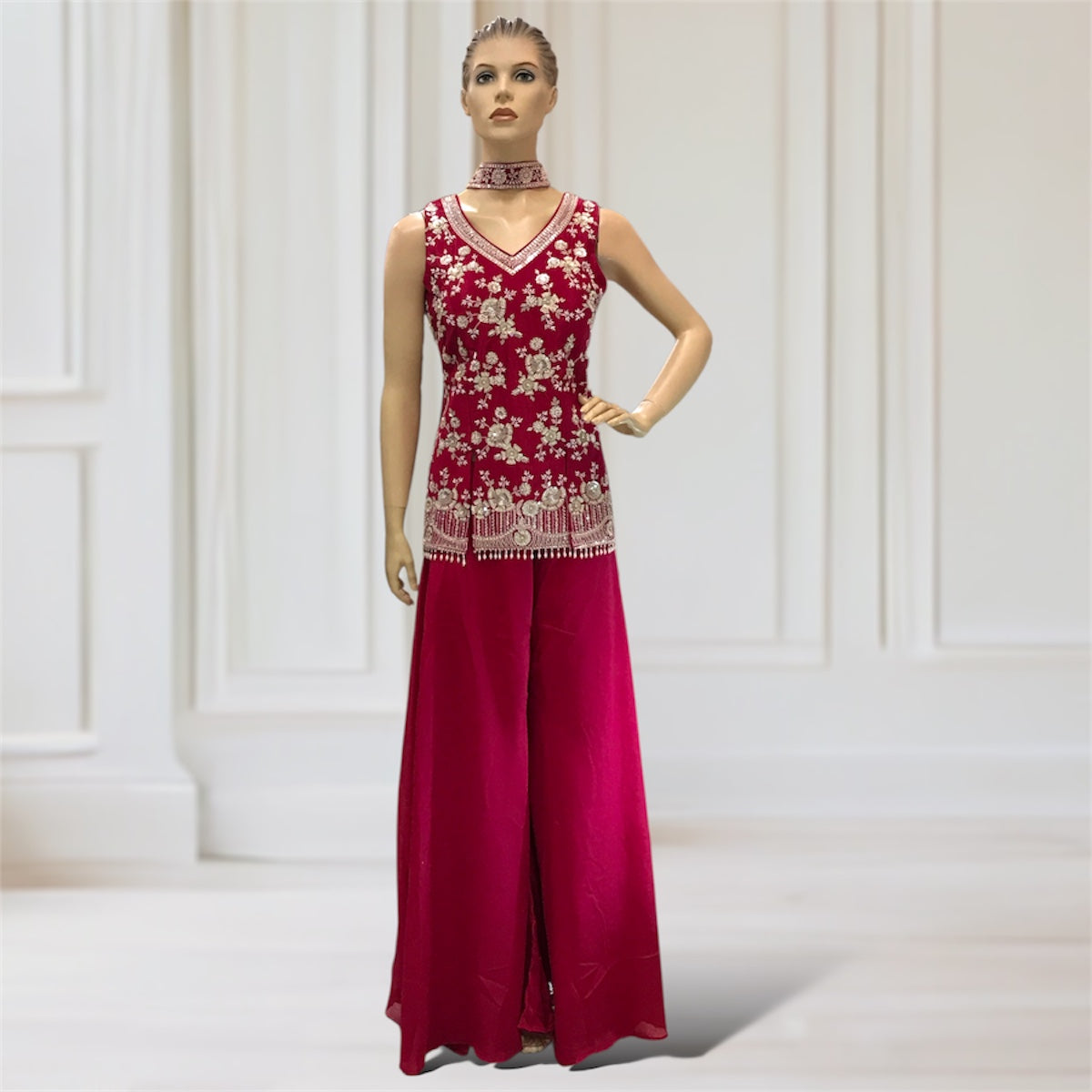 Palazzo + Top + Scarf