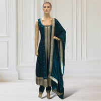 Anarkali + Pant + Scarf