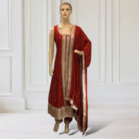 Anarkali + Pant + Scarf