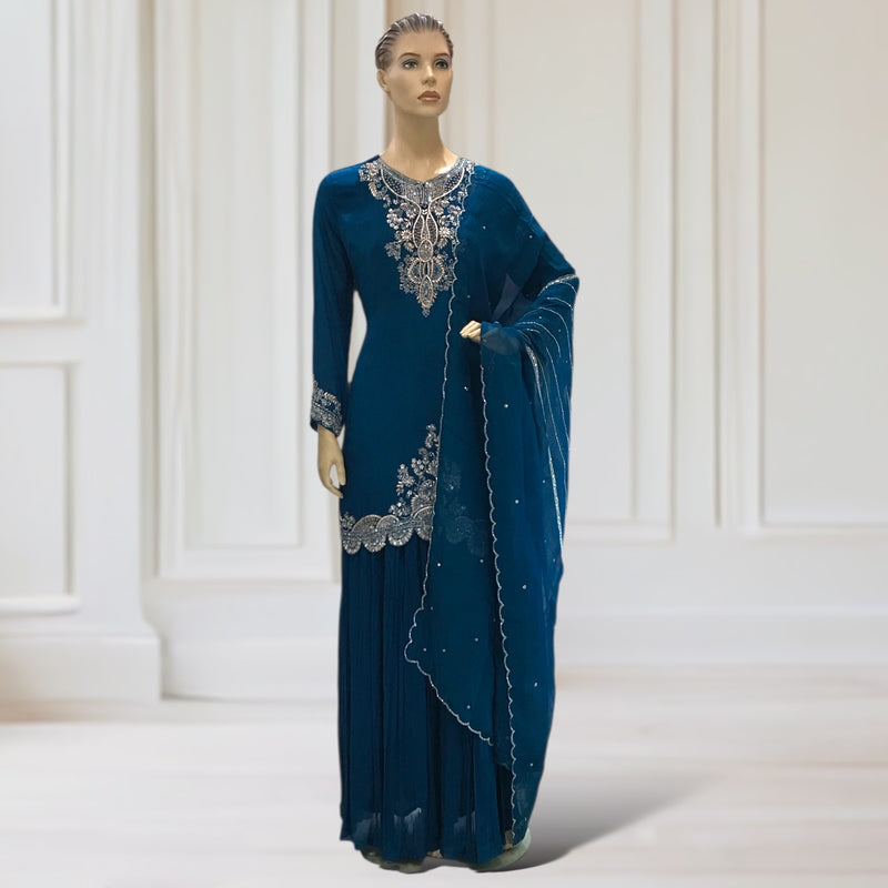 Kurta + Palazzo + Scarf