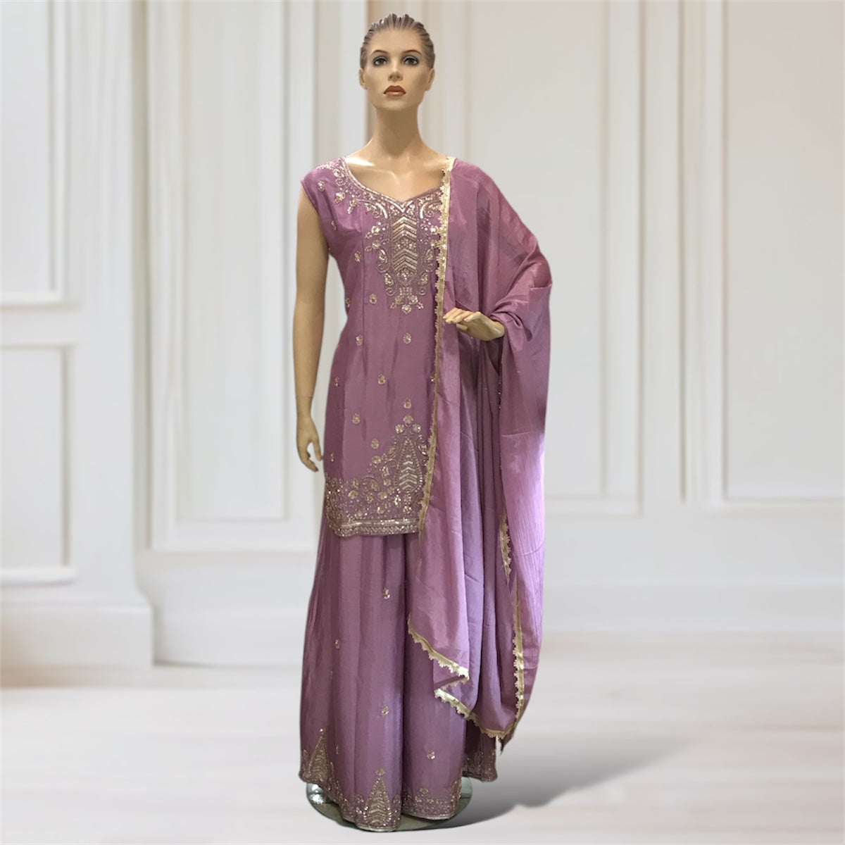 Kurta + Palazzo + Scarf