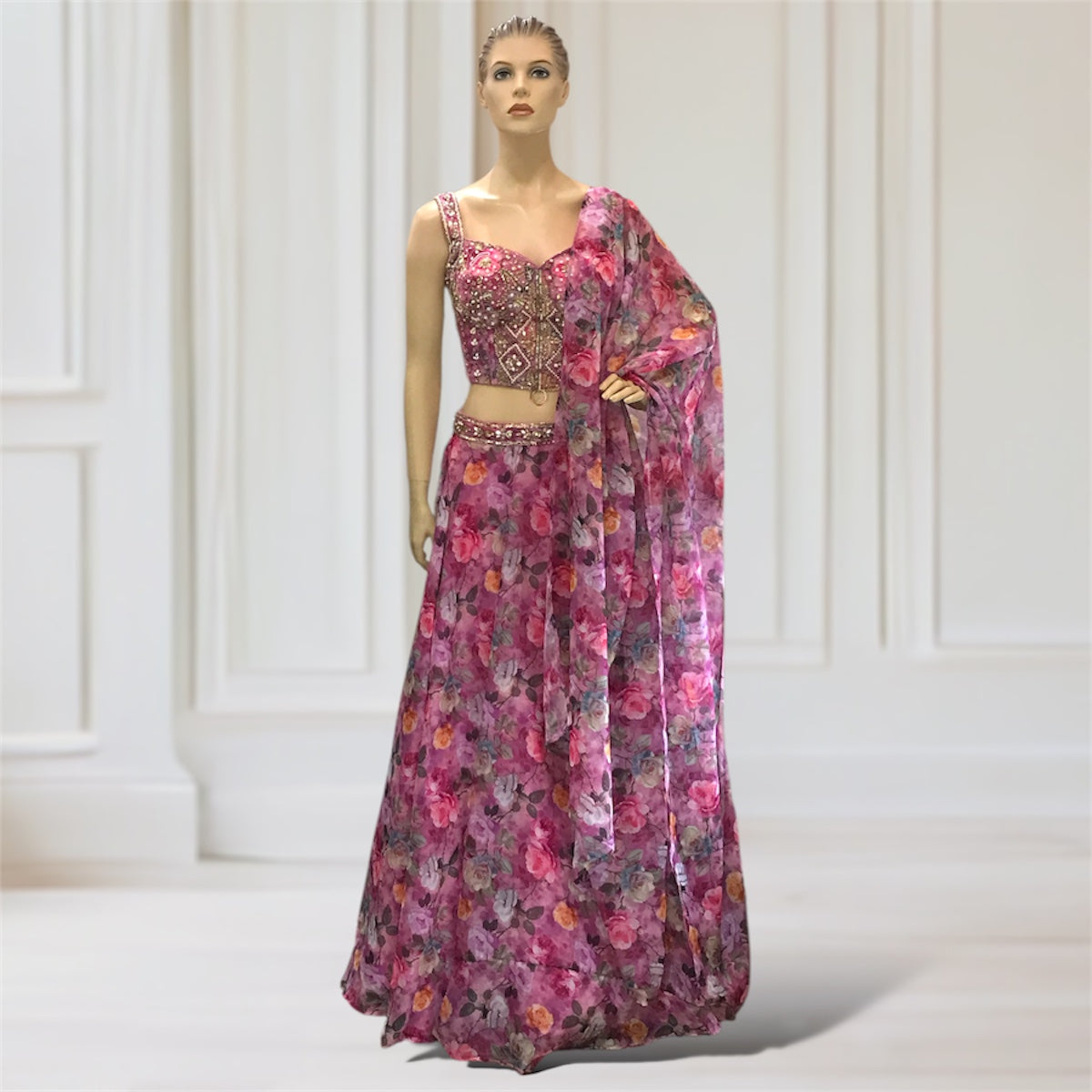 Lehenga + Choli + Scarf