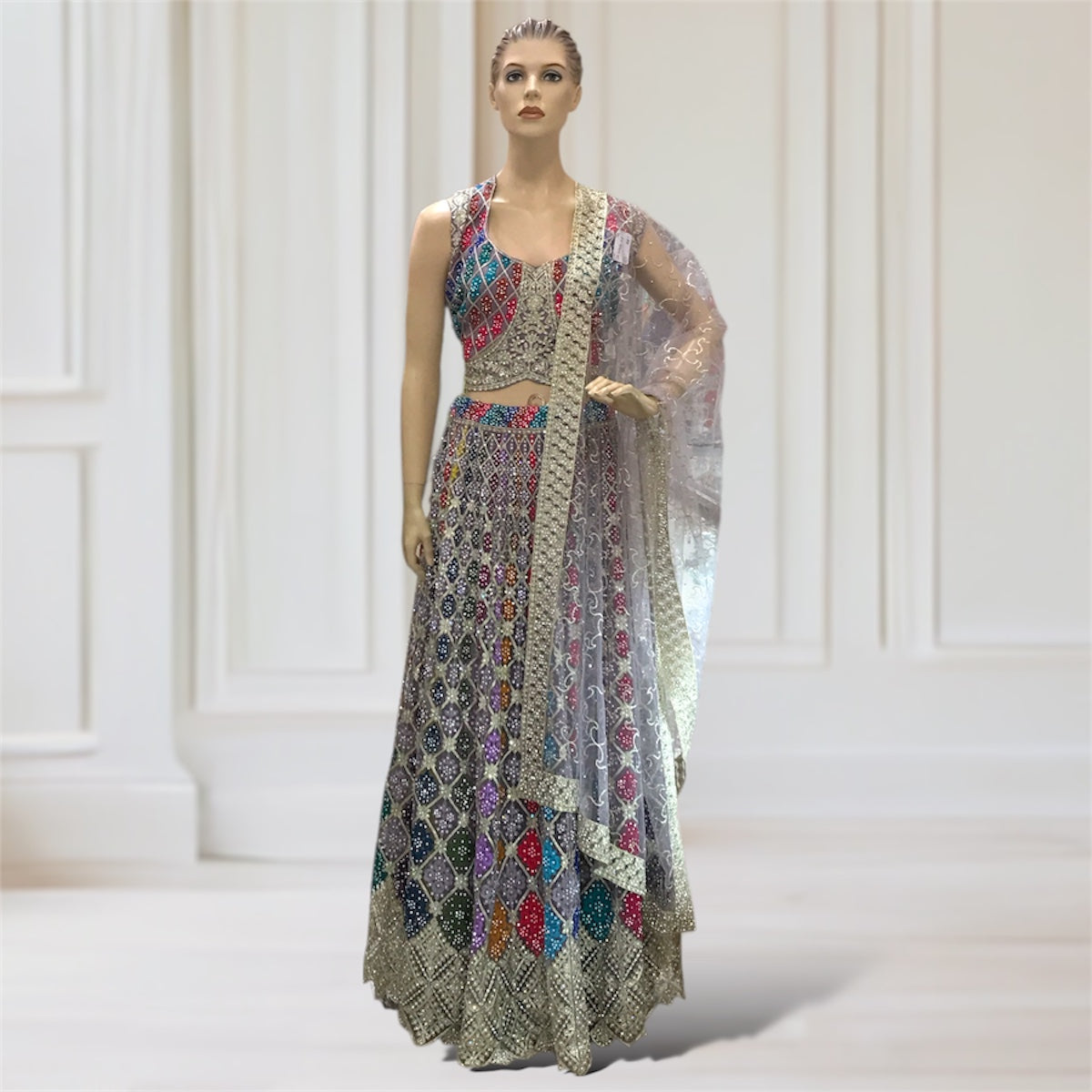 Lehenga + Choli + Scarf