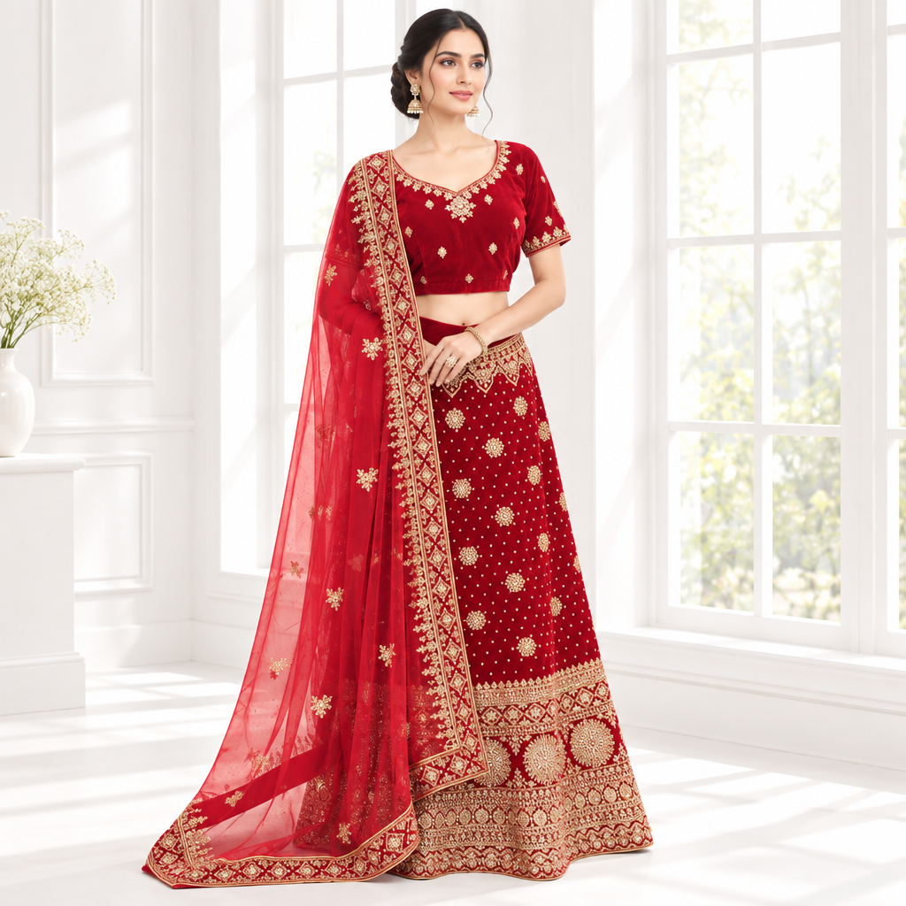 Lehanga+ Choli + Scarf