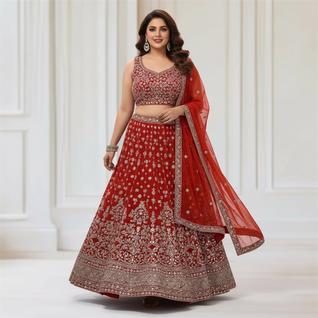 Lehenga + Choli + Scarf