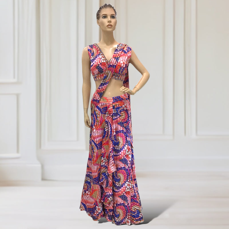 Drape + Attach Scarf + Choli