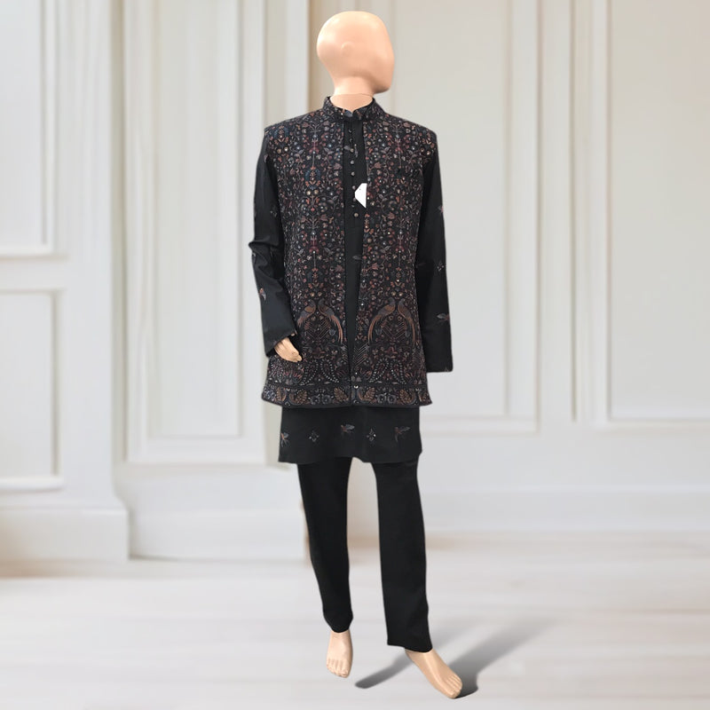 Kurta + Trouser + Vest (Hand Emb)