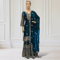 Kurta + Palazzo + Scarf