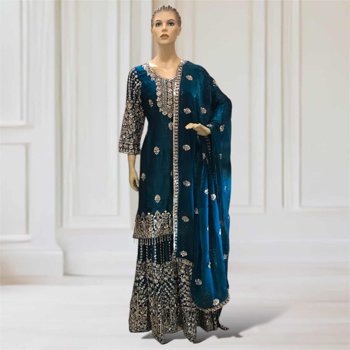 Kurta + Palazzo + Scarf