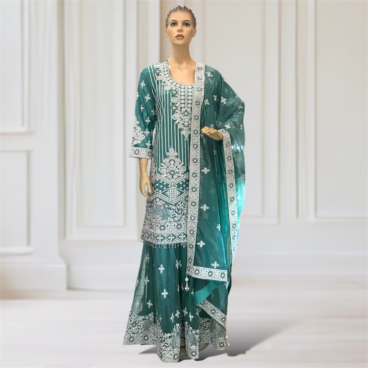 Kurta + Palazzo + Scarf