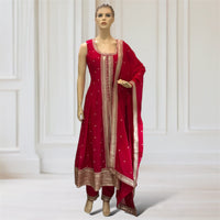 Anarkali + Pant + Scarf