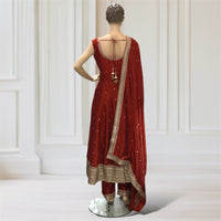 Anarkali + Pant + Scarf