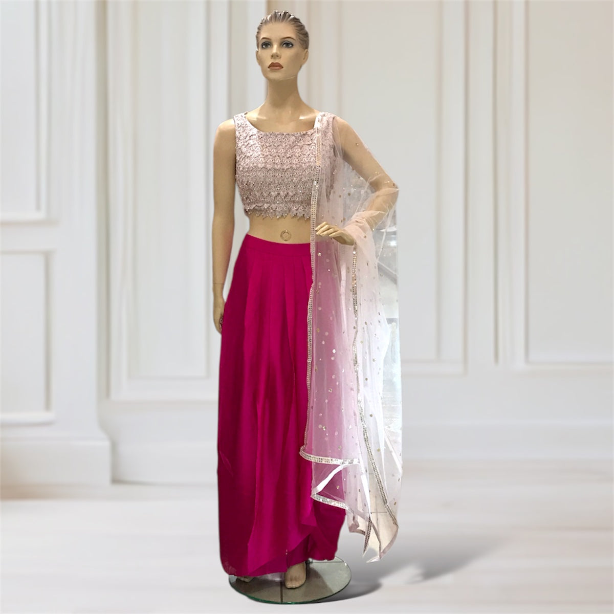 Lehenga Drape + Choli + Scarf