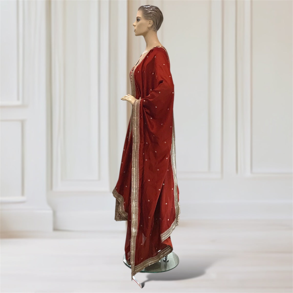 Anarkali + Pant + Scarf