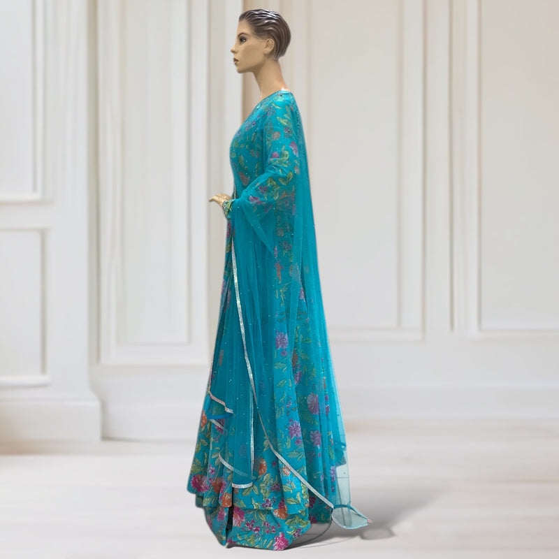 Lehenga + Gown + Scarf