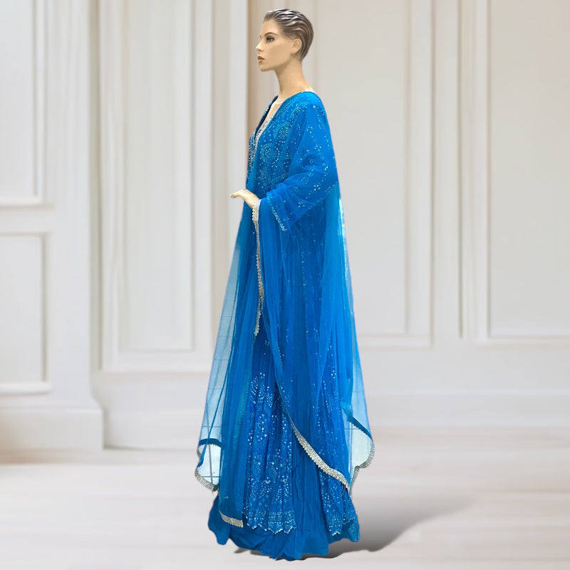Lehenga Gown + Jacket + Scarf