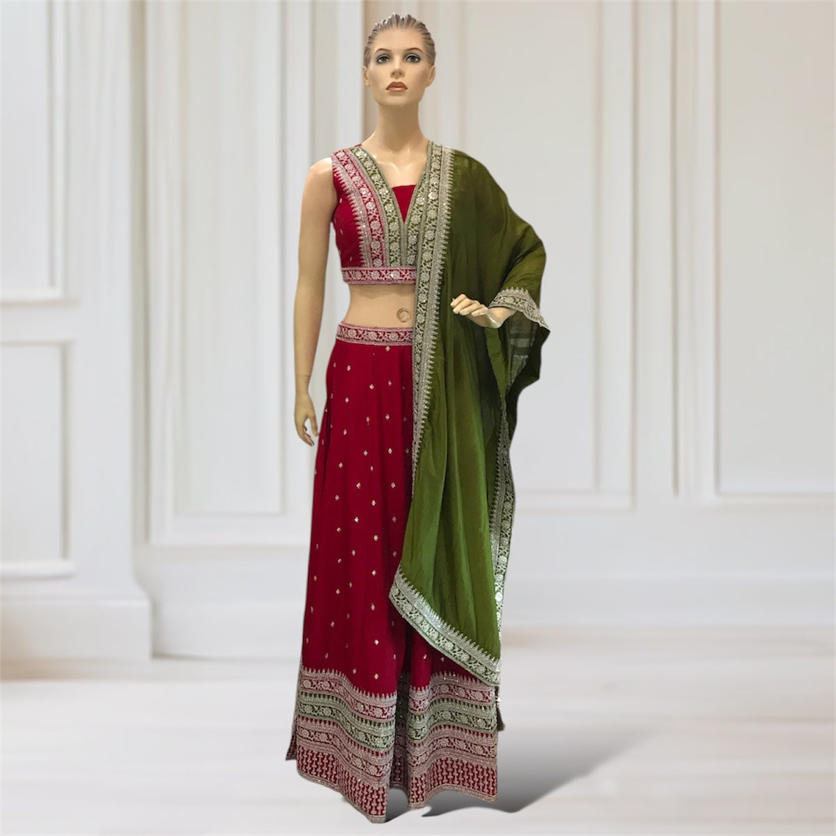Lehenga + Choli + Scarf
