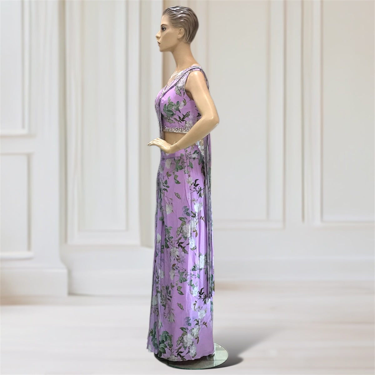Choli + Drape Skirt Attached Scarf