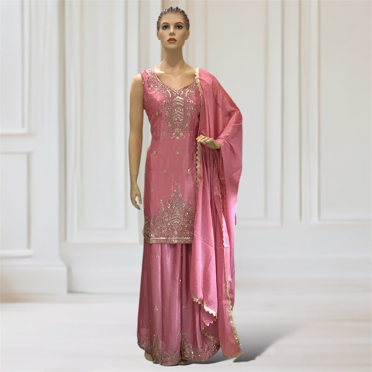 Kurta + Palazzo + Scarf