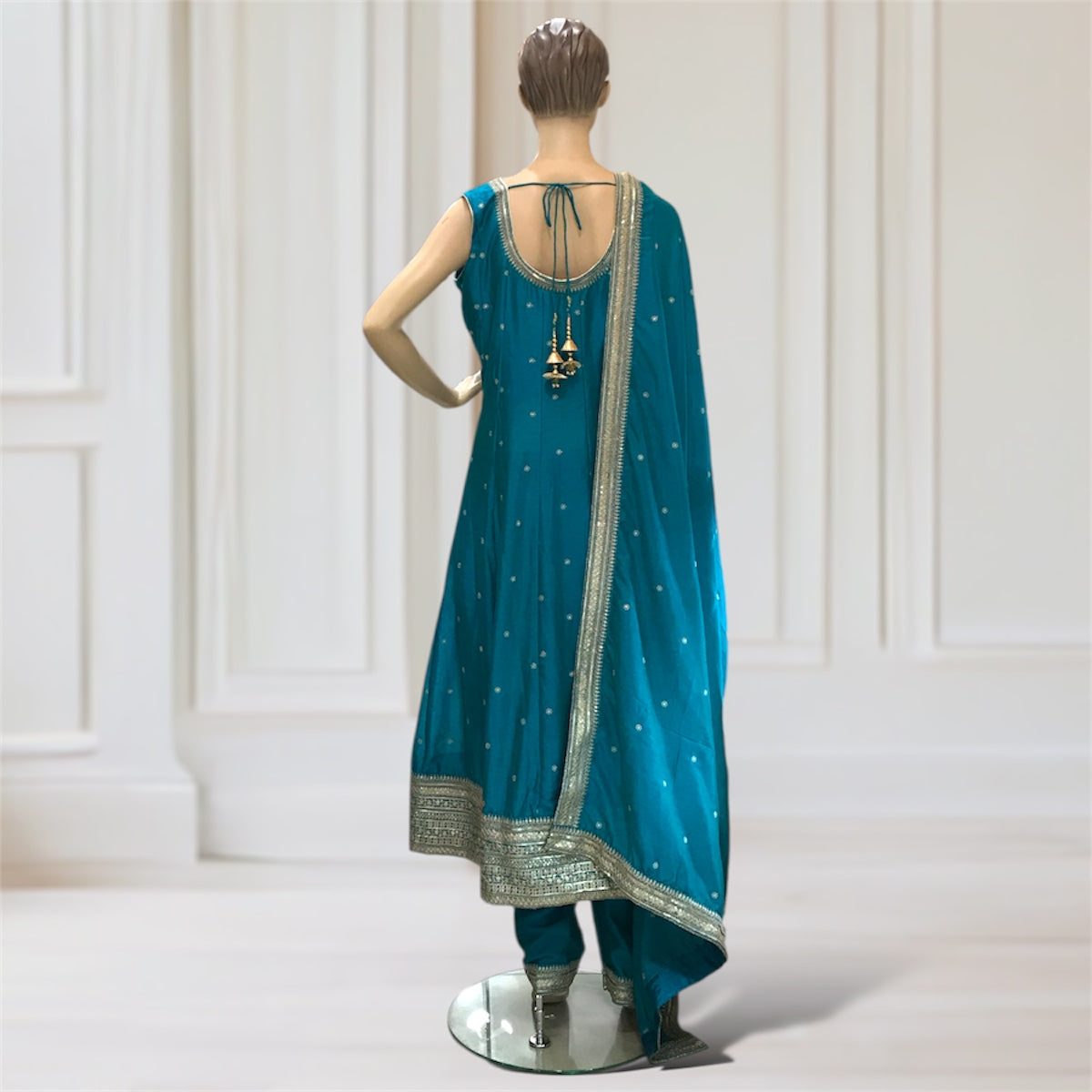 Anarkali + Pant + Scarf