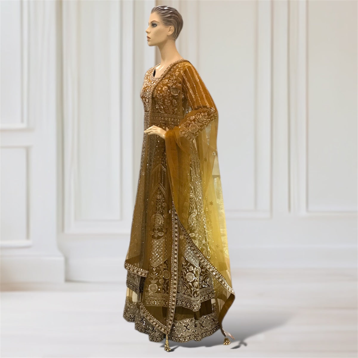 Anarkali + Lehenga + Scarf