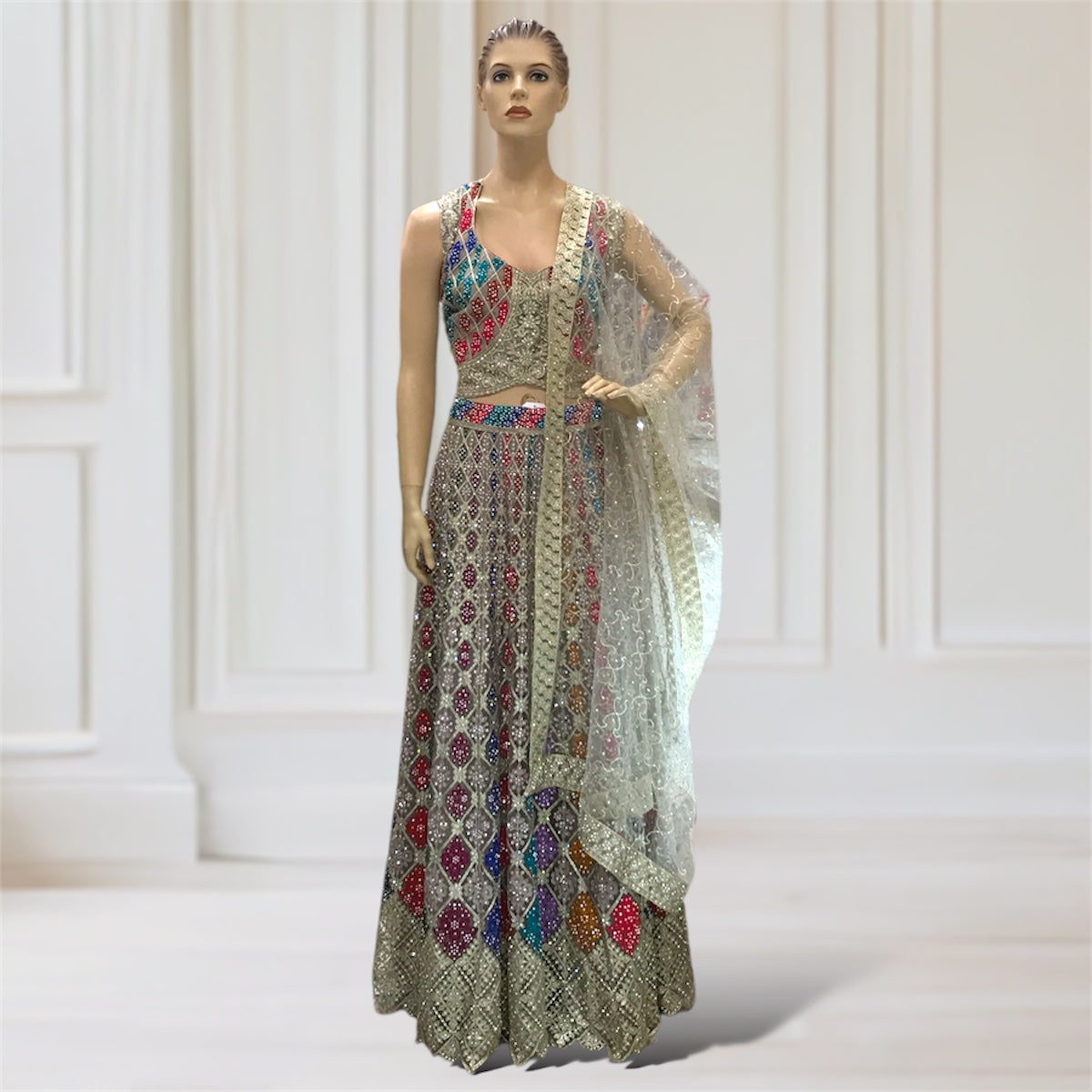 Lehenga + Choli + Scarf
