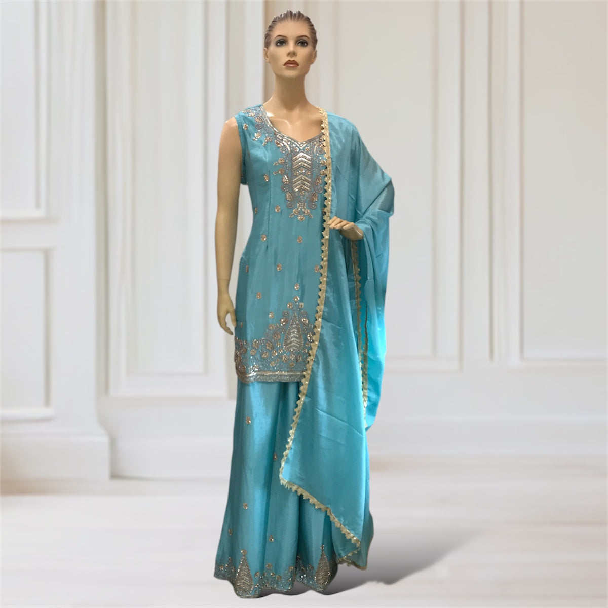 Kurta + Palazzo + Scarf