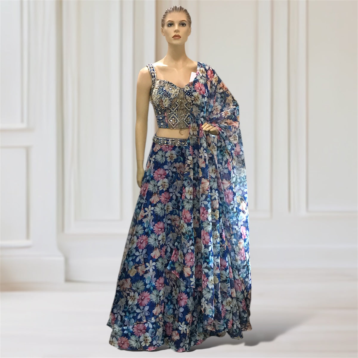 Lehenga + Choli + Scarf