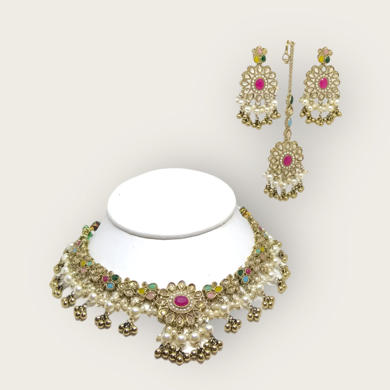 Necklace + Earrings + Tikka