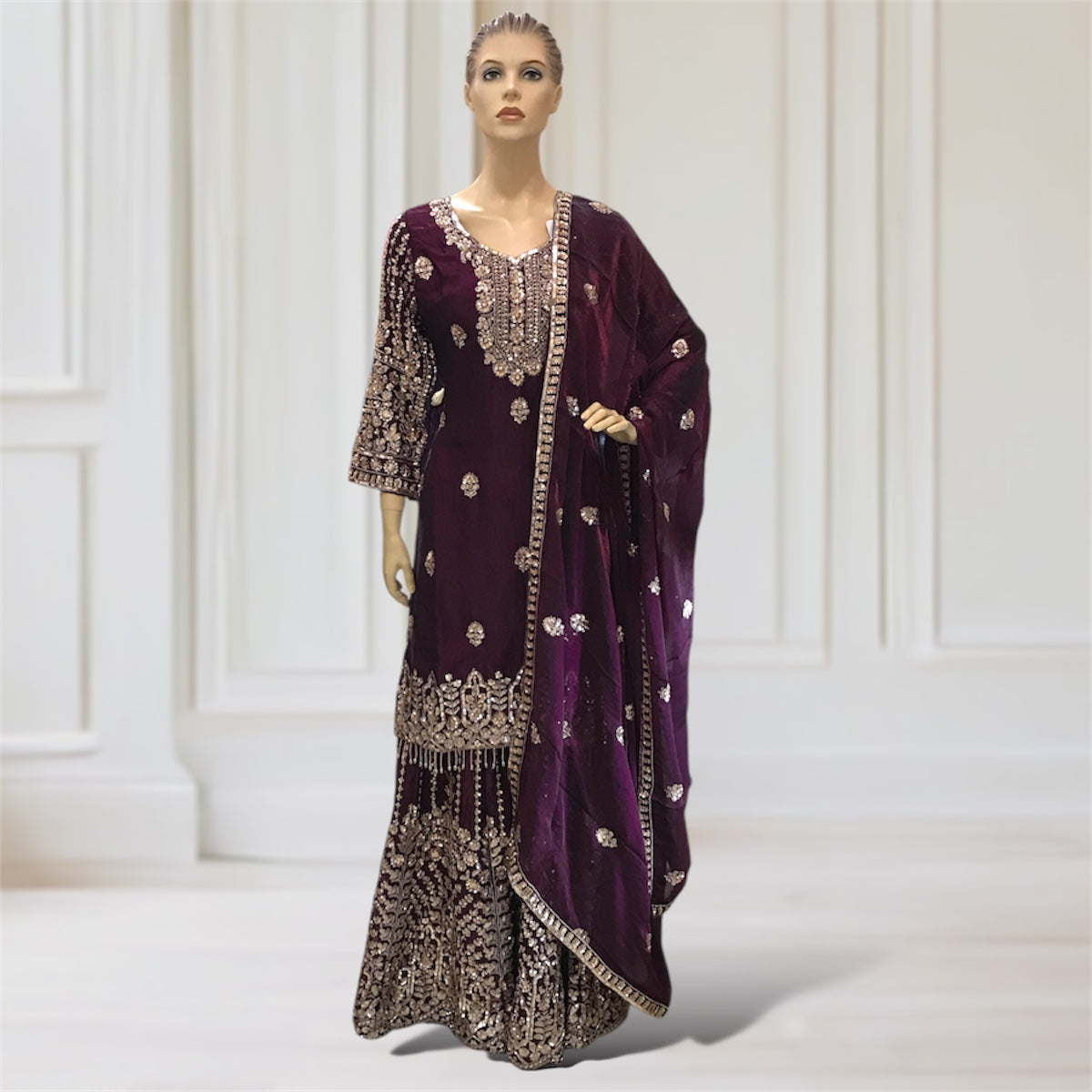 Kurta + Palazzo + Scarf