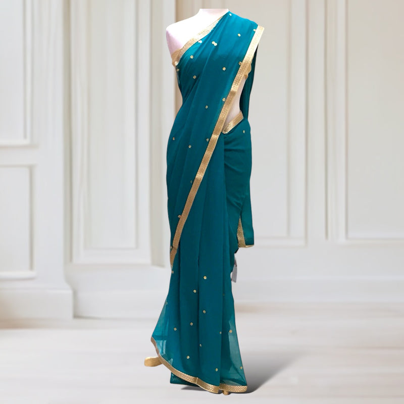 EMB SAREE WITH BLOUSE PCS