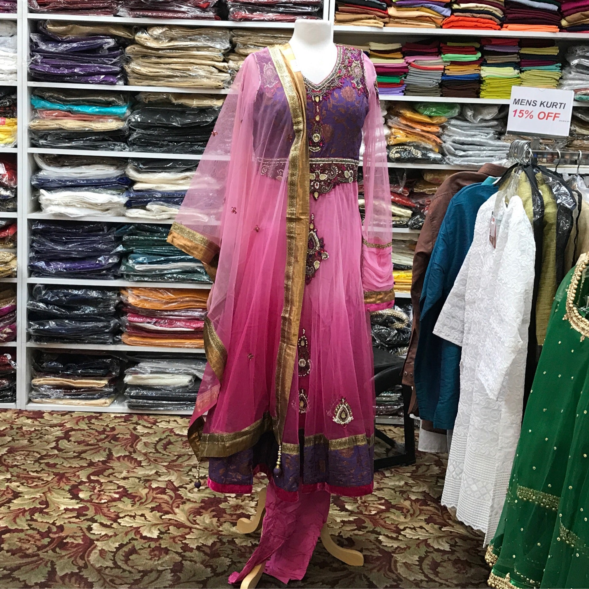 Anarkali Churidar Dupatta Size 42