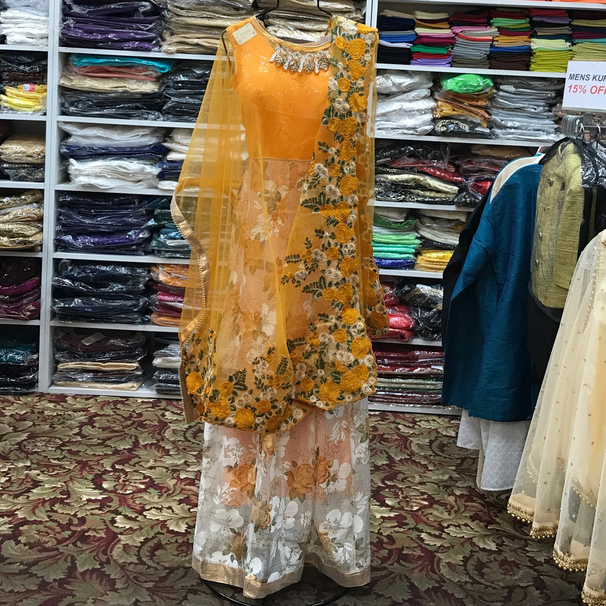 Anarkali Churidar Dupatta Size 38