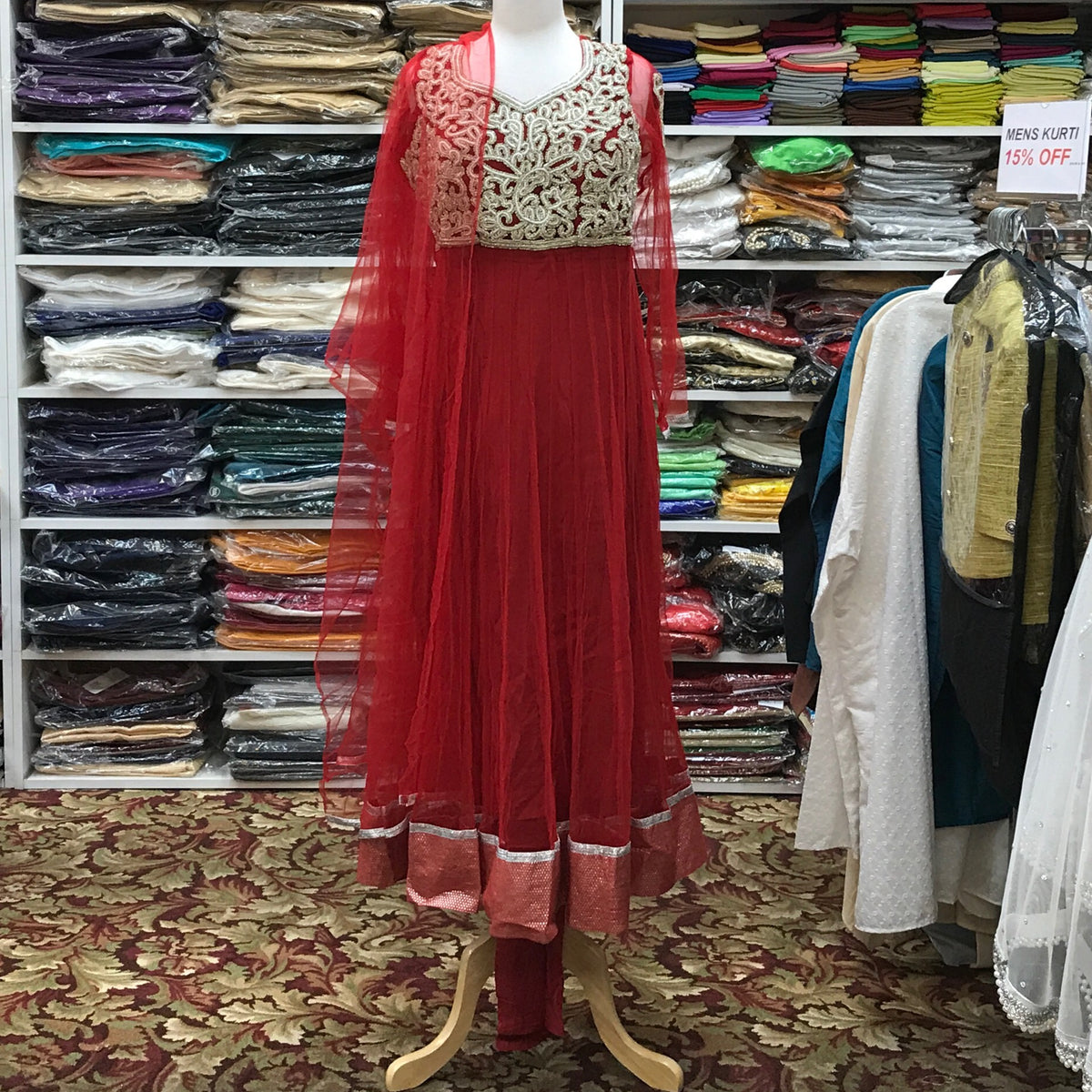 Anarkali Churidar Dupatta Size 42