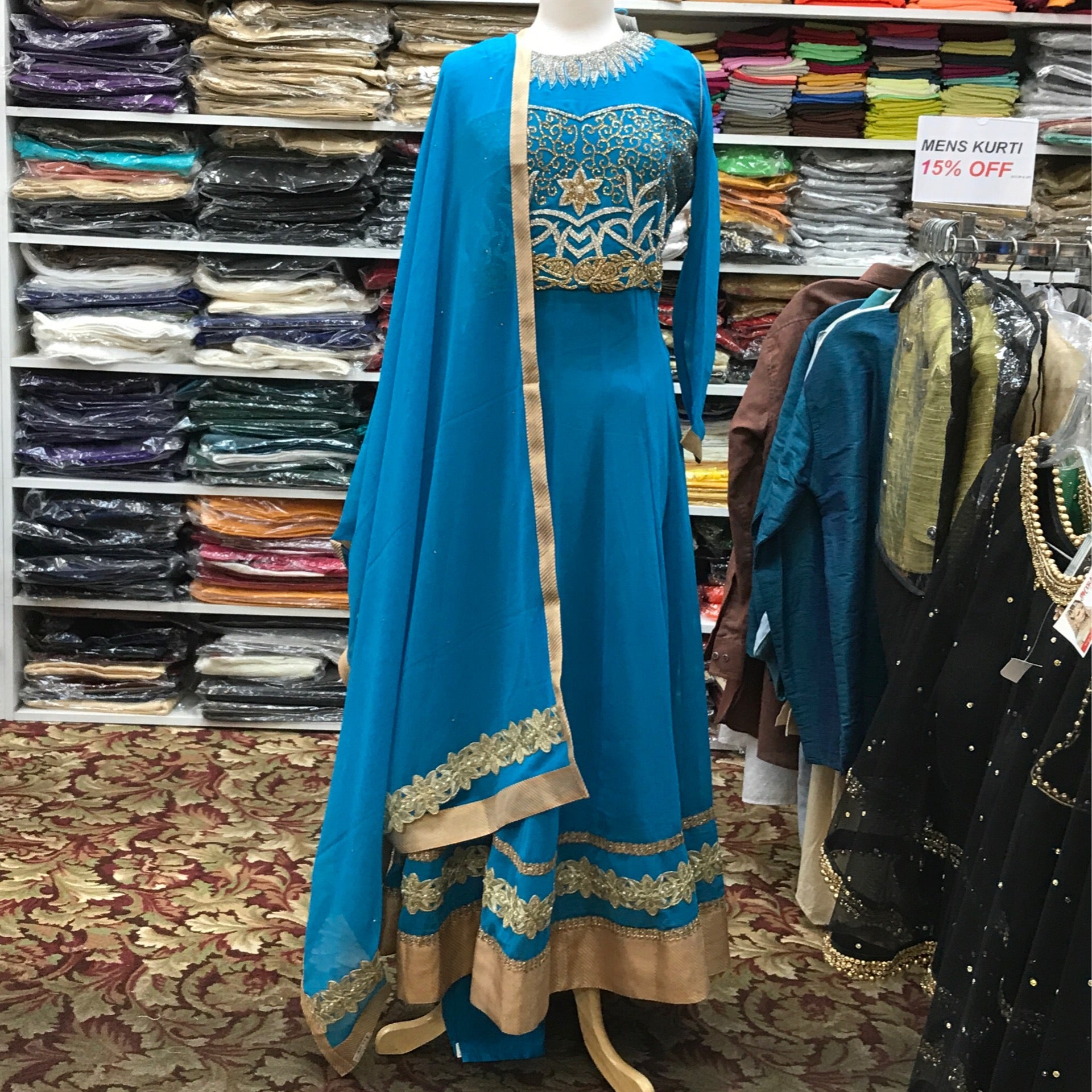 Anarkali Churidar Dupatta Size 48