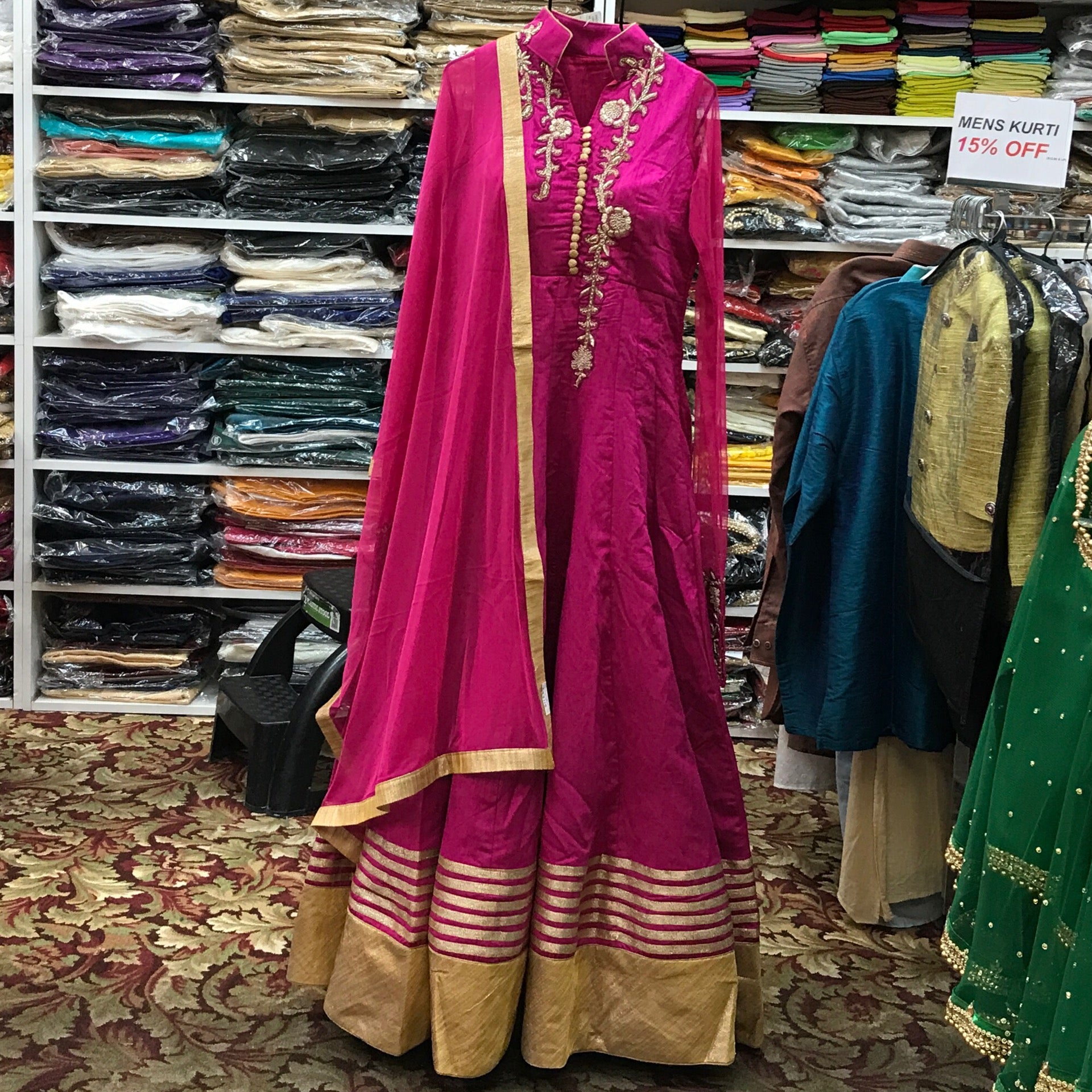 Anarkali Churidar Dupatta Size 40