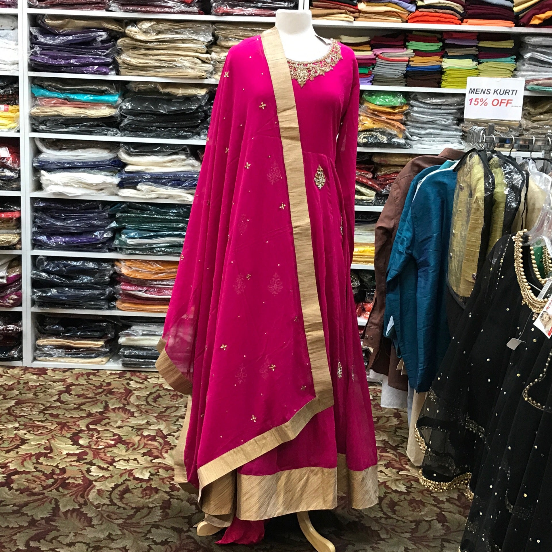 Anarkali Churidar Dupatta Size 48