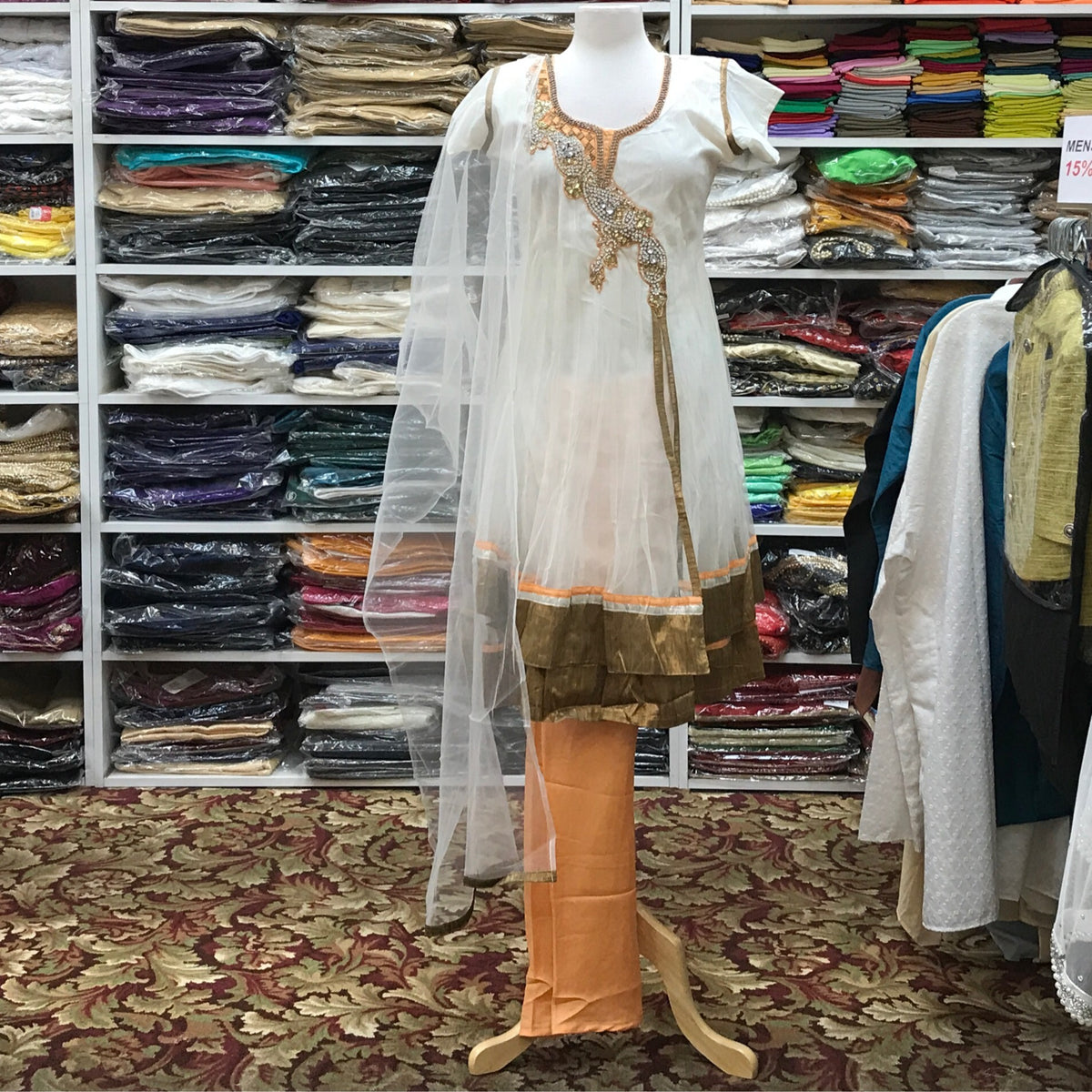 Anarkali Churidar Dupatta Size 42