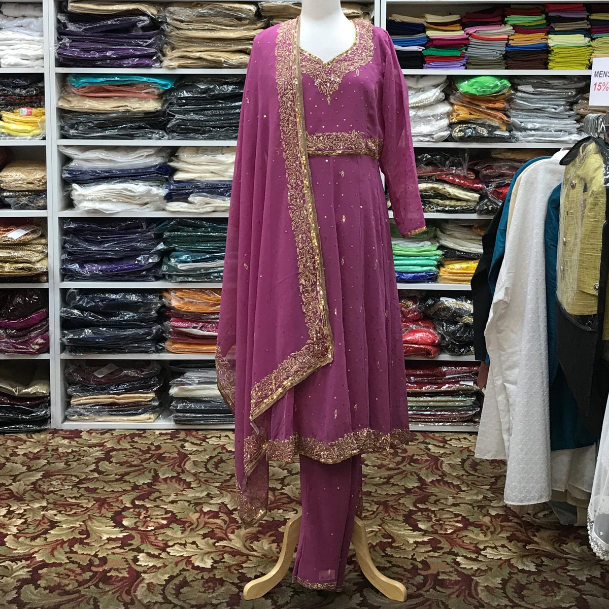 Anarkali Churidar Dupatta Size 48