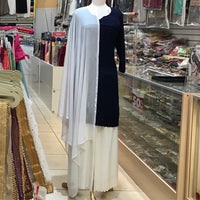 KURTA TROUSER SCARF SIZE 44 DARK NAVY BLUE