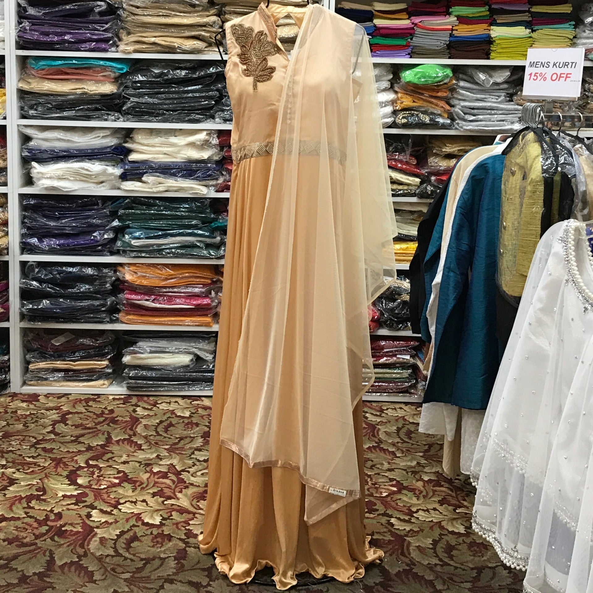 Anarkali Churidar Dupatta Size 40
